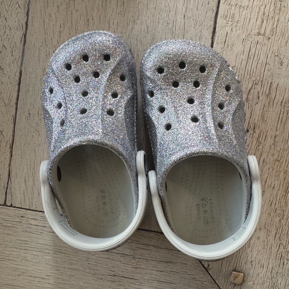 CROCS Silver Sparkle Clogs